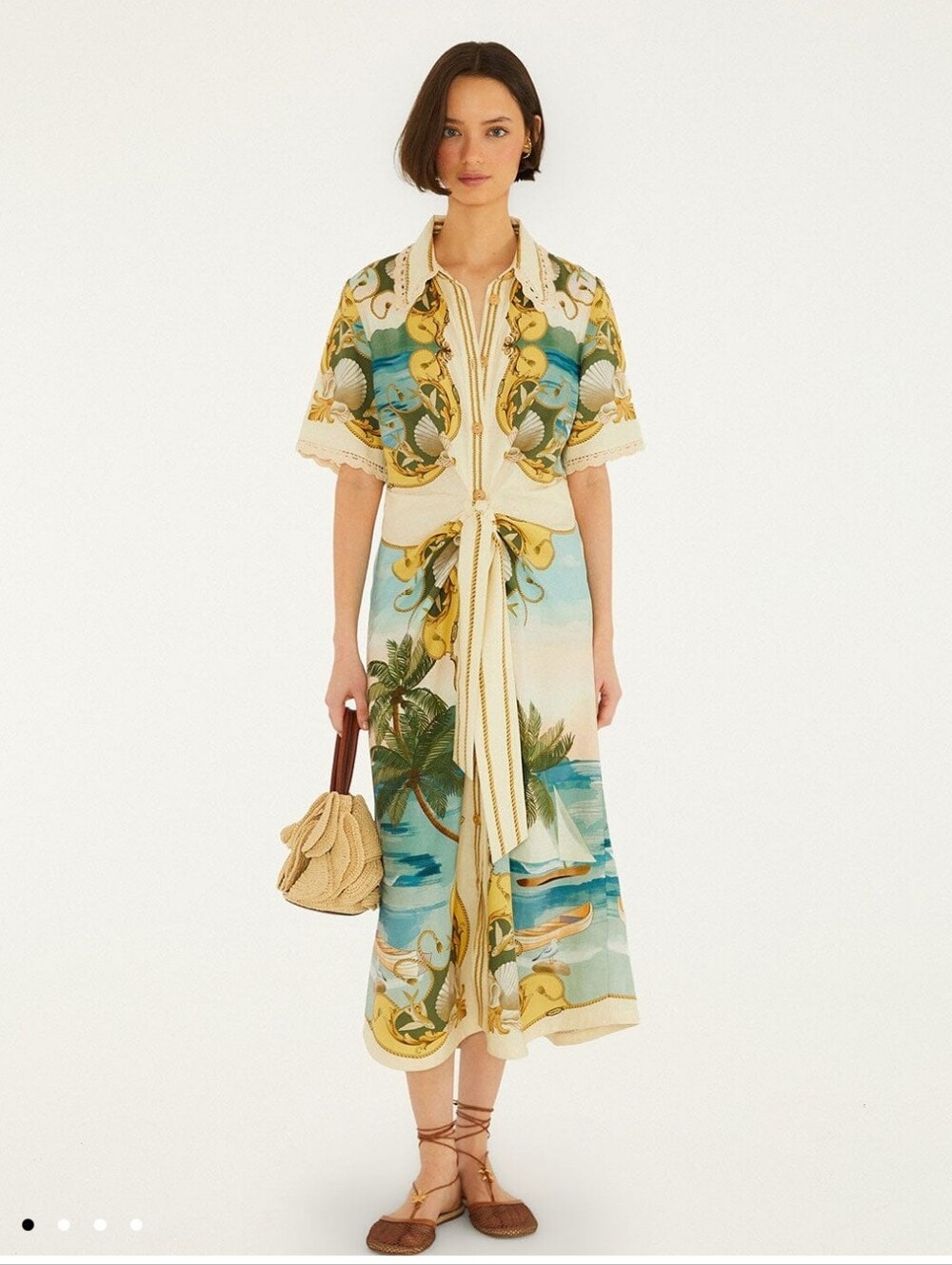 Farm Rio Royal Sea Midi Dress NWT Small